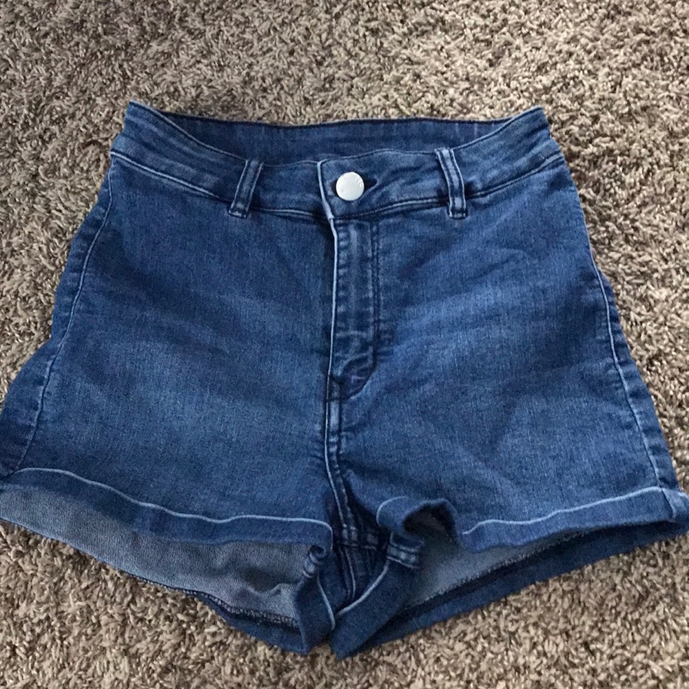 High waisted jean shorts